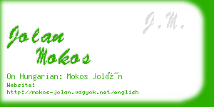 jolan mokos business card